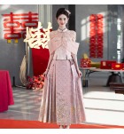 新娘禮服裙一字肩上衣套裝兩件套